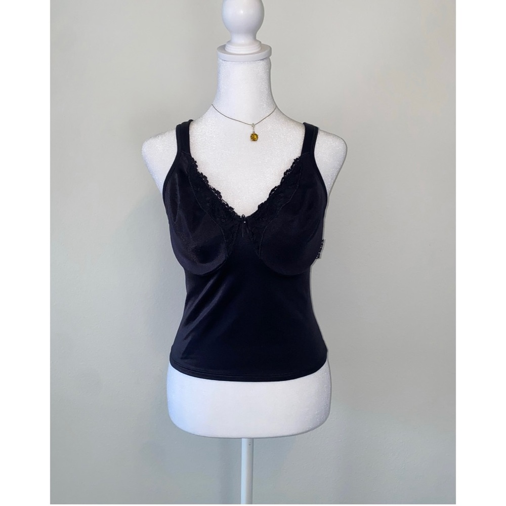 Vintage Whimsygoth Black Lace Cami Top. Size 38C